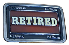 Unbranded Retired Belt Buckle Red/White & Chrome New