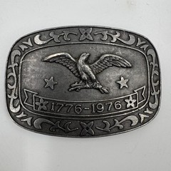 Celebrity Belt Buckle Unisex OS Silver Bicentennial 1776-1976 Eagle Americana