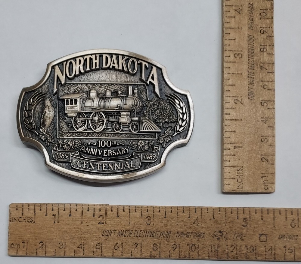 NORTH DAKOTA – 100th ANNIVERSARY – CENTENNIAL – #d – belt BUCKLE – listing #7204