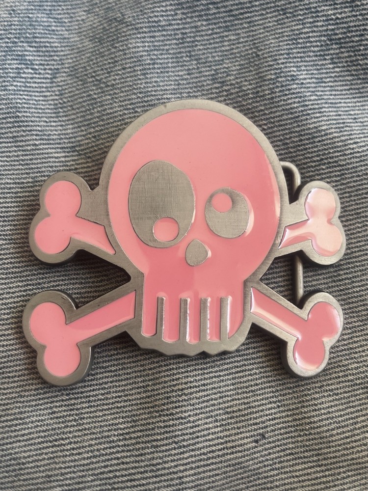 Belt buckle Pink Punk Rock Tattoo Skull Metal Fashion Belt Buckle