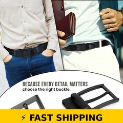 SaiTech IT Men&rsquo;s Reversible Belt Buckle – 1 3/8&Prime; (35mm) Black