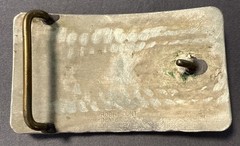 Vintage Rockmount Denver Colorado Nickel Silver Horse Saddle Western Belt Buckle