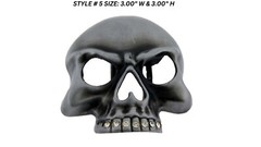 Skull Belt Buckle Tattoo Mens Women Silver Metal Blinged Halloween Party Costume