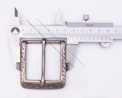 Retro Flower Carved Antique Silver Prong Pin Buckle Men Leather Belt Buckle 40mm