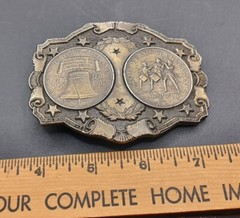 Lewis Spirit Of Freedom 1776-1976 United States 2 Coin Token Brass Belt Buckle