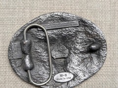 vintage USA made SOUTHWESTERN belt buckle NATIVE AMERICAN buffalo indian COWBOY