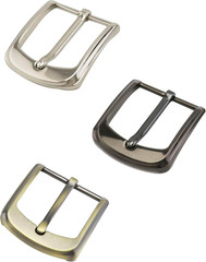 Set of Three Belt Buckles, Metal Replacement Buckles 38-40mm Square Single Prong