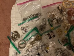 LOT OF 200 ITEMS: BUCKLES/ADDITIONAL ITEMS- VARIOUS STYLES AND DESIGNS – BOX 1
