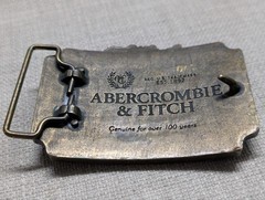 Y2K vintage ABERCROMBIE & FITCH belt buckle SOLID BRASS western 1990s moose A&F