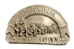 1989 Vintage Budweiser Beer Clydesdales Anhauser Collectible Belt Buckle