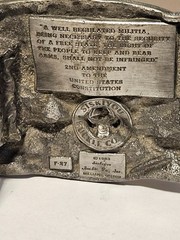 Vintage 1983 Siskiyou Buckle Co 2nd Amendment Eagle Buckle F-27 Pewter +One more