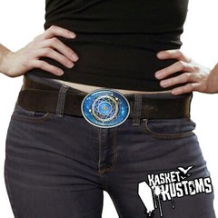 Sacred Geometry Belt Buckle – Esoteric Celestial Evil Eye Handmade Buckle – 796