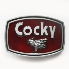 Vintage Style Red Enamel Western Animal Rectangle Belt Buckle also Stock in US