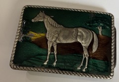 Vintage Great American Buckle Co 1970s Horse 3D Graphics Rodeo # D7 48 USA