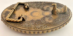 GORGEOUS! Vintage Western Nature-Themed Solid Brass BELT BUCKLE – 3.75&Prime; x 3.0&Prime;