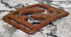 GRIP6 BELT BUCKLE – NATURALIST SALMON FISH / MAHOGANY WOOD LOOK – 1.5 INCH WIDE