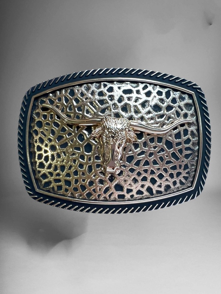 Long Horn Bull Cowboy Western Belt Buckle Hebilla Vaquera Rodeo Cuernos De Toro
