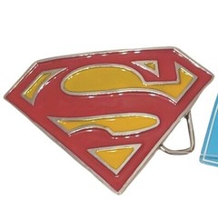 Superman Silver Red/yellow logo buckle metal belt NWT