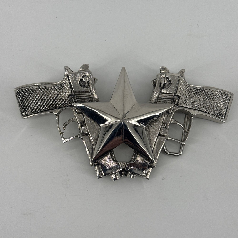 BACK N BLACK REVOLVERS WITH STAR BELT BUCKLE – 5 3/4&Prime; X 3&Prime;