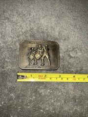 3×2 VTG. BICENTENNIAL 1776-1976 SPIRIT OF AMERICA METAL BELT BUCKLE