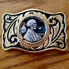 Unique Abraham Lincoln Skull Hobo Nickel Cut Out Coin Design Belt Buckle