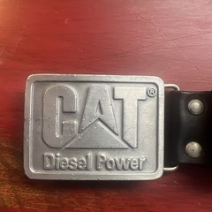 CAT Diesel Power Logo Black Leather Belt Men’s Size 32”