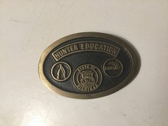 Vintage State Of Michigan DNR Hunter Education Brass Belt Buckle A Tac Original
