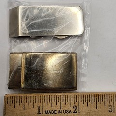 Vintage Belt Buckle & Money Clip Lot of 5 Brass Silver Tone Interchangeable WC