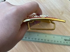 Western Buckle Gold Silver Red Running Horse Cowboy 2 » Hebilla Vaquero