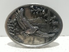 Belt Buckle: EGE 1985 3D Bald Eagle Descending in Flight Made in USA