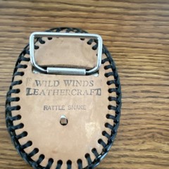 Wild Winds Leathercraft Men&rsquo;s Oval Western Snakeskin Leather Buckle 1.5 in