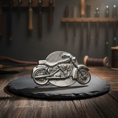 Motorcycle Belt Buckle Rose Mother of Pearl Elegant Design Artistic Precious Metal