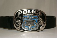 Police America&rsquo;s Finest Law Enforcement We Serve and Protect Belt Buckle