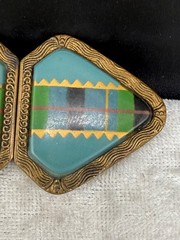 Vintage Womens Buckle Gold Tone Plaid Made in Czechoslovakia