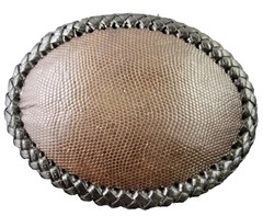 RING LIZARD SKIN Belt Buckle LARGE NEW Authentic Handmade Western Cowboy
