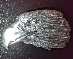 Belt Buckle Bald Eagle Pewter Big Cabin Siskiyou 1989 American Patriotic USA