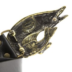 Belt buckle Pike, Angler gift trophy fish norther pike solid brass belt buckle