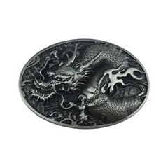 Antique Silvery DRAGON Western style Belt Buckle Full Metal US seller NEW