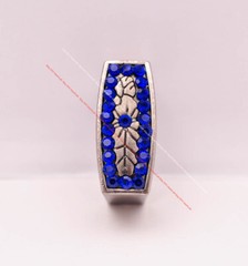 Antique Silver Crystal Western Cowboy Floral Belt Buckle Set Fit 30MM Strap