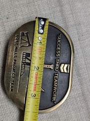 vintage CHEVRON belt buckle LOST HILLS project team OIL WELL petroleum BRASS