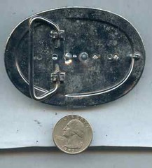 Silver Tone Blue Red Indian Enamel Belt Buckle