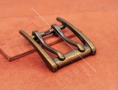 Sturdy Antique Brass Double Pin Prong Leathercraft Belt Buckle Fits 45mm Strap