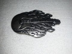 Vintage Pewter Flaming Electric Guitar Rock & Roll Belt Buckle Excellent