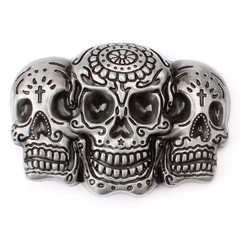 Skull Belt Buckle Western Cowboy Native American Motorcyclist (SK-15)