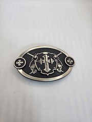 Swords & Cross Knight Shield Gothic Punk Rider Chrome Brand Belt Buckle #6216