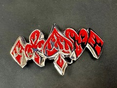 Poker Card Deck Suits, Heart Diamond Spade Blood red cutout large Belt Buckle