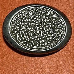 VTG Silver Tone Oval Textured Hammered Metal Belt Buckle 2113 Western Mens B21
