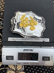 Western Buckle Gold Black Silver Roosters Cowboy 2 »Buckle Hebilla Vaquero Gallo