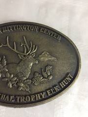 VTG 80s NRA Whittington Center Third Annual Trophy Elk Hunt Belt Buckle Bronze