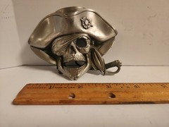 Pirate Skull Skeleton 1997 Belt Buckle(Broken Sword Handle) Solid Fine Pewter